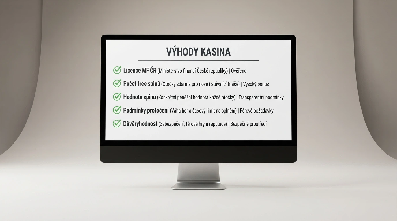Kontrolní seznam hodnoticích kritérií zobrazený na monitoru počítače